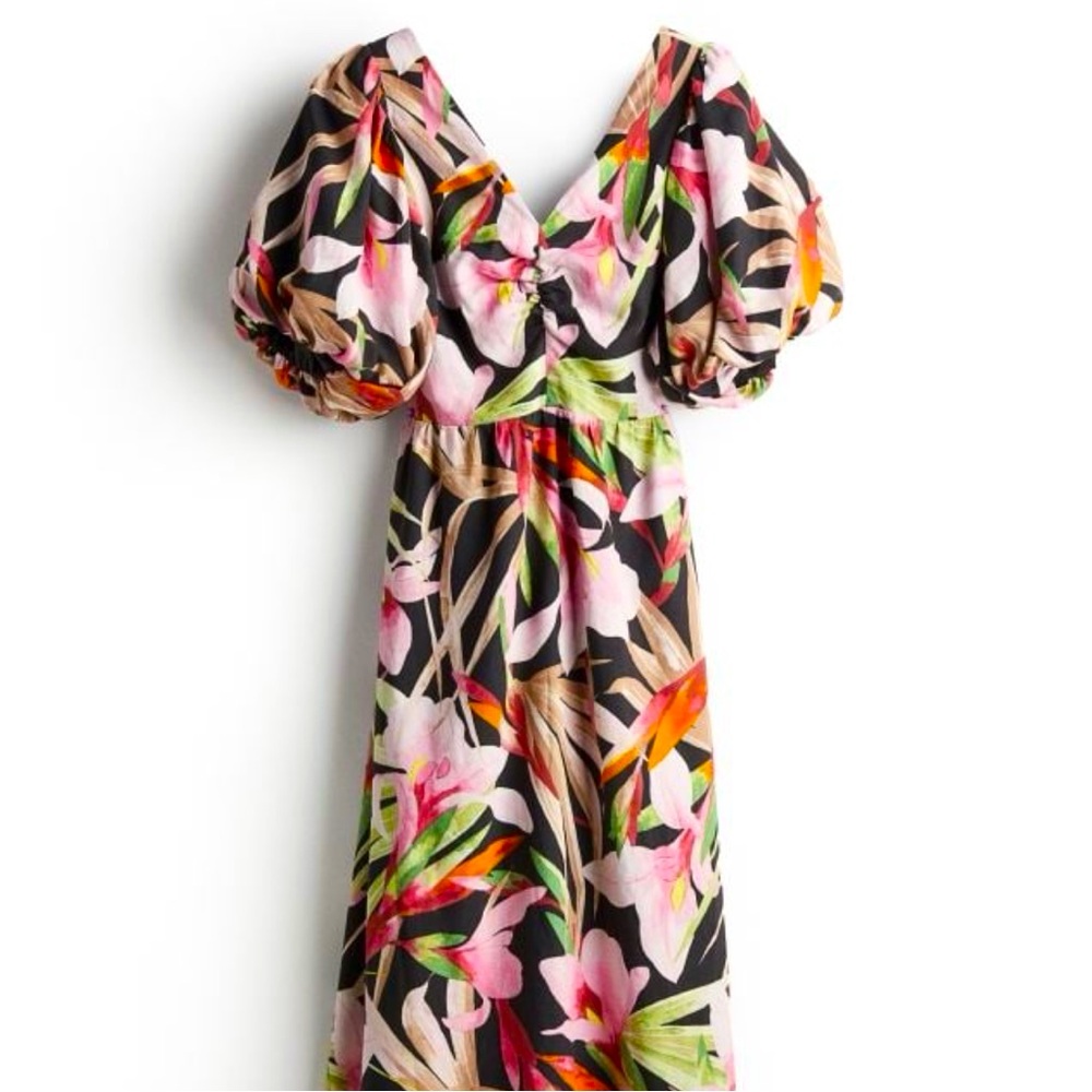 H&M Floral Linen Dress